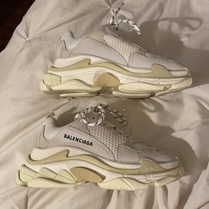 Balenciaga White and Cream Sneakers